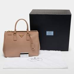 Pre Owned Prada Dusty Pink Saffiano Lux Leather Large Galleria Tote