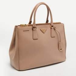 Pre Owned Prada Dusty Pink Saffiano Lux Leather Large Galleria Tote