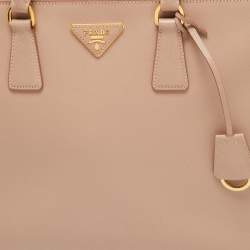 Pre Owned Prada Dusty Pink Saffiano Lux Leather Large Galleria Tote