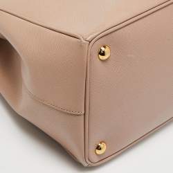 Pre Owned Prada Dusty Pink Saffiano Lux Leather Large Galleria Tote