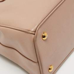 Pre Owned Prada Beige Saffiano Leather Galleria Double Zip Tote