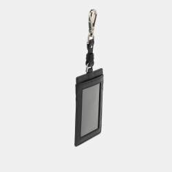 Prada Black Saffiano Leather Badge Holder