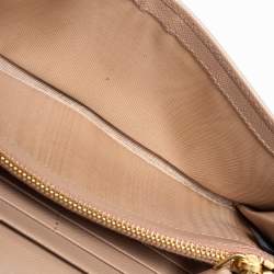 Pre Owned Prada Dusty Pink Saffiano Leather Flap Continental Wallet