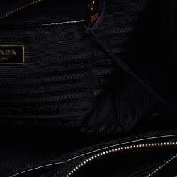 Pre Owned Prada Black Patent Leather Open Satchel