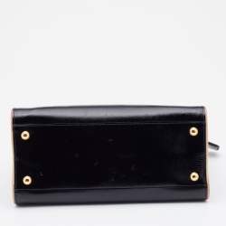 Pre Owned Prada Black Patent Leather Open Satchel