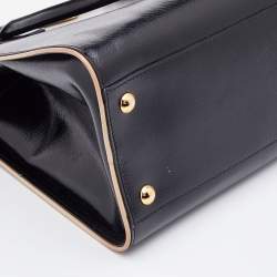 Pre Owned Prada Black Patent Leather Open Satchel