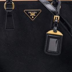 Pre Owned Prada Black Patent Leather Open Satchel