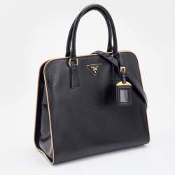 Pre Owned Prada Black Patent Leather Open Satchel