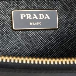 Pre Owned Prada Black Saffiano Lux Leather Large Galleria Double Zip Tote