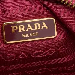 Pre Owned Prada Pink Saffiano Lux Leather Mini Bauletto Bag