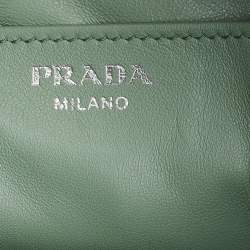 Pre Owned Prada Grey Ostrich Leather Bauletto Bag