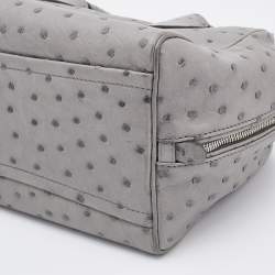 Pre Owned Prada Grey Ostrich Leather Bauletto Bag