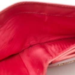 Pre Owned Prada Pink Saffiano Leather Trifold Wallet