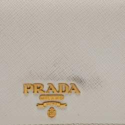 Pre Owned Prada White Saffiano Leather Bifold Wallet