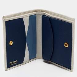 Pre Owned Prada White Saffiano Leather Bifold Wallet