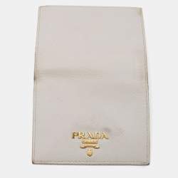 Pre Owned Prada White Saffiano Leather Bifold Wallet