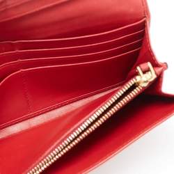 Pre Owned Prada Red Quilted Nylon and Leather Continental Wallet