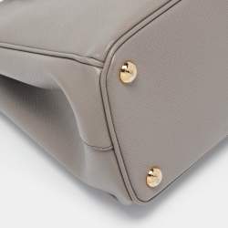 Pre Owned Prada Grey Saffiano Lux Leather Medium Galleria Tote