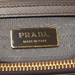 Pre Owned Prada Grey Saffiano Lux Leather Medium Galleria Tote