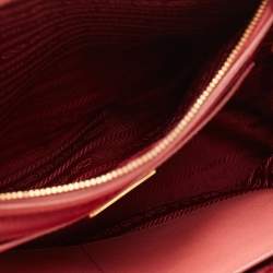 Pre Owned Prada Two Tone Pink Saffiano Lux Leather Medium Double Zip Tote