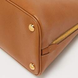 Pre Owned Prada Brown Saffiano Leather Medium Promenade Satchel