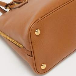 Pre Owned Prada Brown Saffiano Leather Medium Promenade Satchel