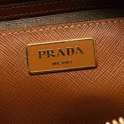 Pre Owned Prada Brown Saffiano Leather Medium Promenade Satchel