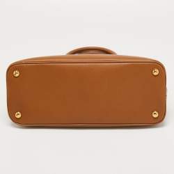 Pre Owned Prada Brown Saffiano Leather Medium Promenade Satchel