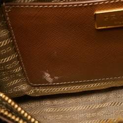 Pre Owned Prada Brown Saffiano Leather Medium Promenade Satchel