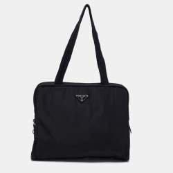 Pre Owned Prada Black Nylon Satchel