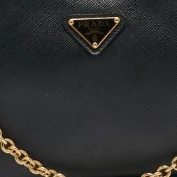Pre Owned Prada Black Saffiano Lux Leather Re-Edition 2005 Shoulder Bag