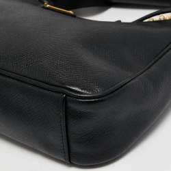 Pre Owned Prada Black Saffiano Lux Leather Re-Edition 2005 Shoulder Bag