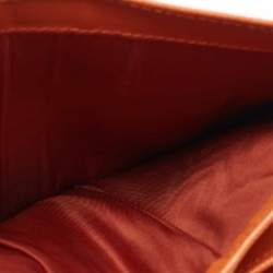 Pre Owned Prada Orange Saffiano Lux Leather French Wallet