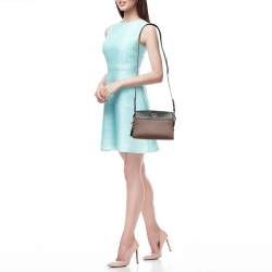 Pre Owned Prada Brown/Black Saffiano Lux and City Leather Esplanade Crossbody Bag