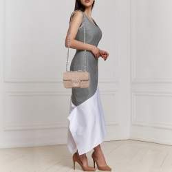 Prada Dusty Pink Gaufre Leather Small Flap Chain Shoulder Bag