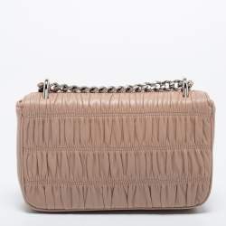 Prada Dusty Pink Gaufre Leather Small Flap Chain Shoulder Bag