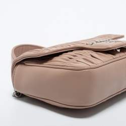 Prada Dusty Pink Gaufre Leather Small Flap Chain Shoulder Bag
