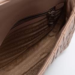 Prada Dusty Pink Gaufre Leather Small Flap Chain Shoulder Bag