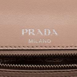 Prada Dusty Pink Gaufre Leather Small Flap Chain Shoulder Bag