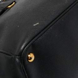 Pre Owned Prada Black Saffiano Lux Leather Large Galleria Double Zip Tote