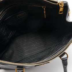 Pre Owned Prada Black Saffiano Lux Leather Large Galleria Double Zip Tote