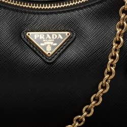 Pre Owned Prada Black Saffiano Lux Leather Re-Edition 2005 Shoulder Bag