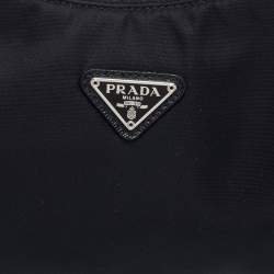 Pre Owned Prada Black Tessuto Nylon Mini Re-Edition 2005 Baguette Bag