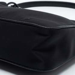 Pre Owned Prada Black Tessuto Nylon Mini Re-Edition 2005 Baguette Bag