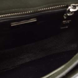Pre Owned Prada Khaki Green Saffiano Leather Small Sound Crossbody Bag