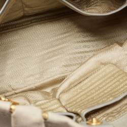 Pre Owned Prada Grey Denim Logo Tote