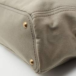 Pre Owned Prada Grey Denim Logo Tote