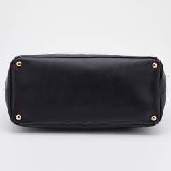 Pre Owned Prada Black Saffiano Leather Large Gardener's Tote