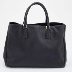 Pre Owned Prada Black Saffiano Leather Large Gardener's Tote