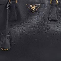 Pre Owned Prada Black Saffiano Leather Large Gardener's Tote